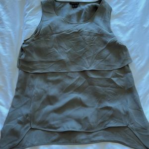 THEORY olive green tank top blouse size M